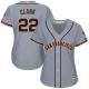 San Francisco Giants #22 Will Clark Grey Road Women's Stitched MLB Jersey