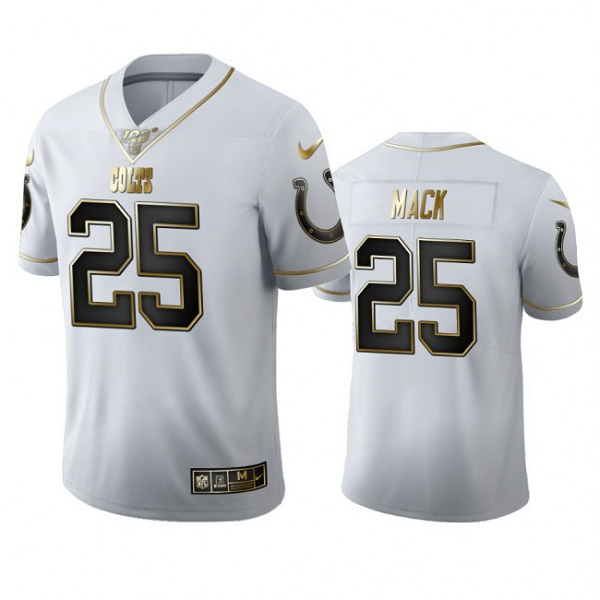 Indianapolis Colts #25 Marlon Mack Men's Nike White Golden Edition Vapor Limited NFL 100 Jersey